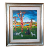 Oil painting on canvas Cesare Marchesini (Monza 1939) - Naive