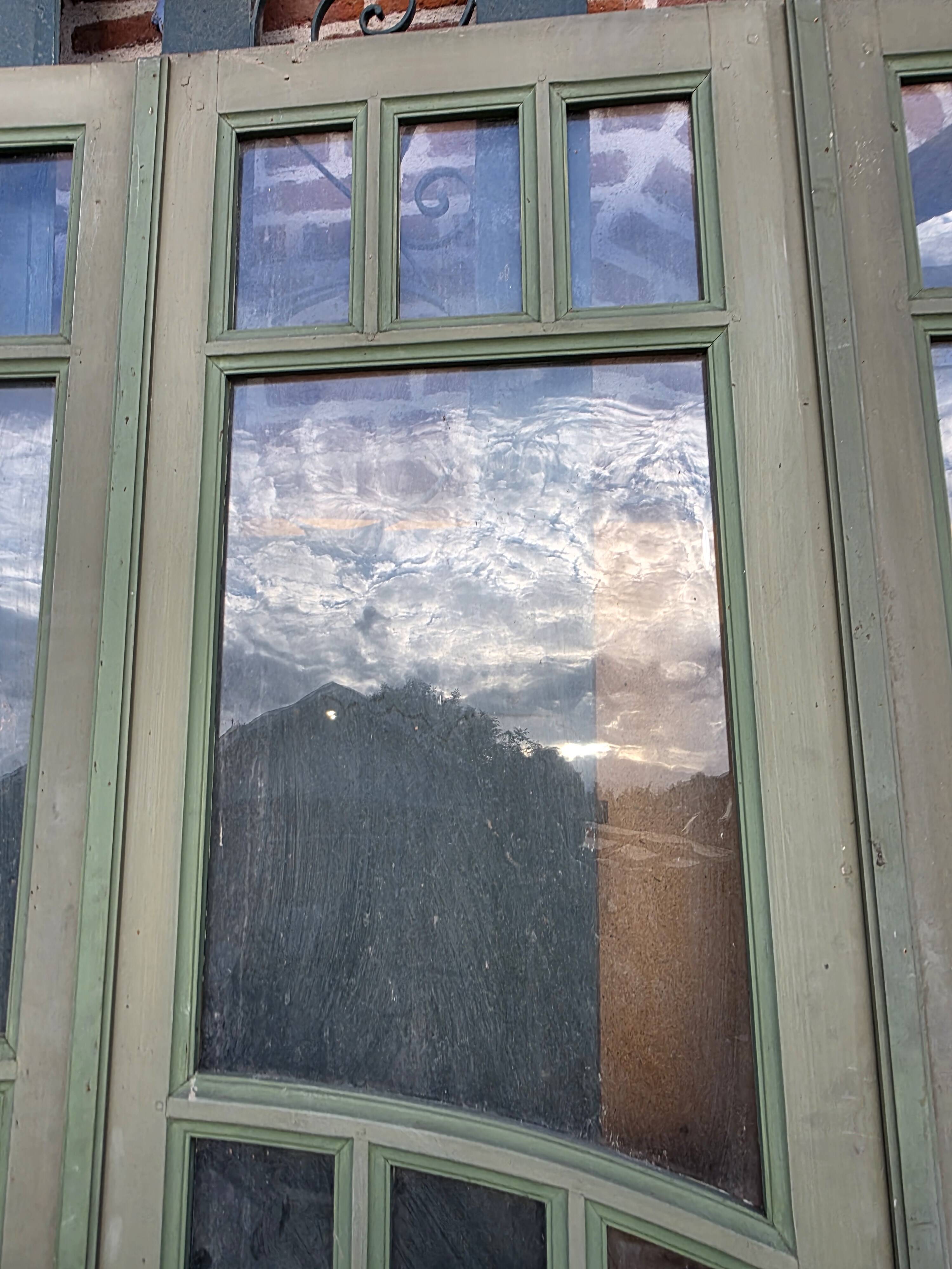 4 Art Nouveau partition doors + transom