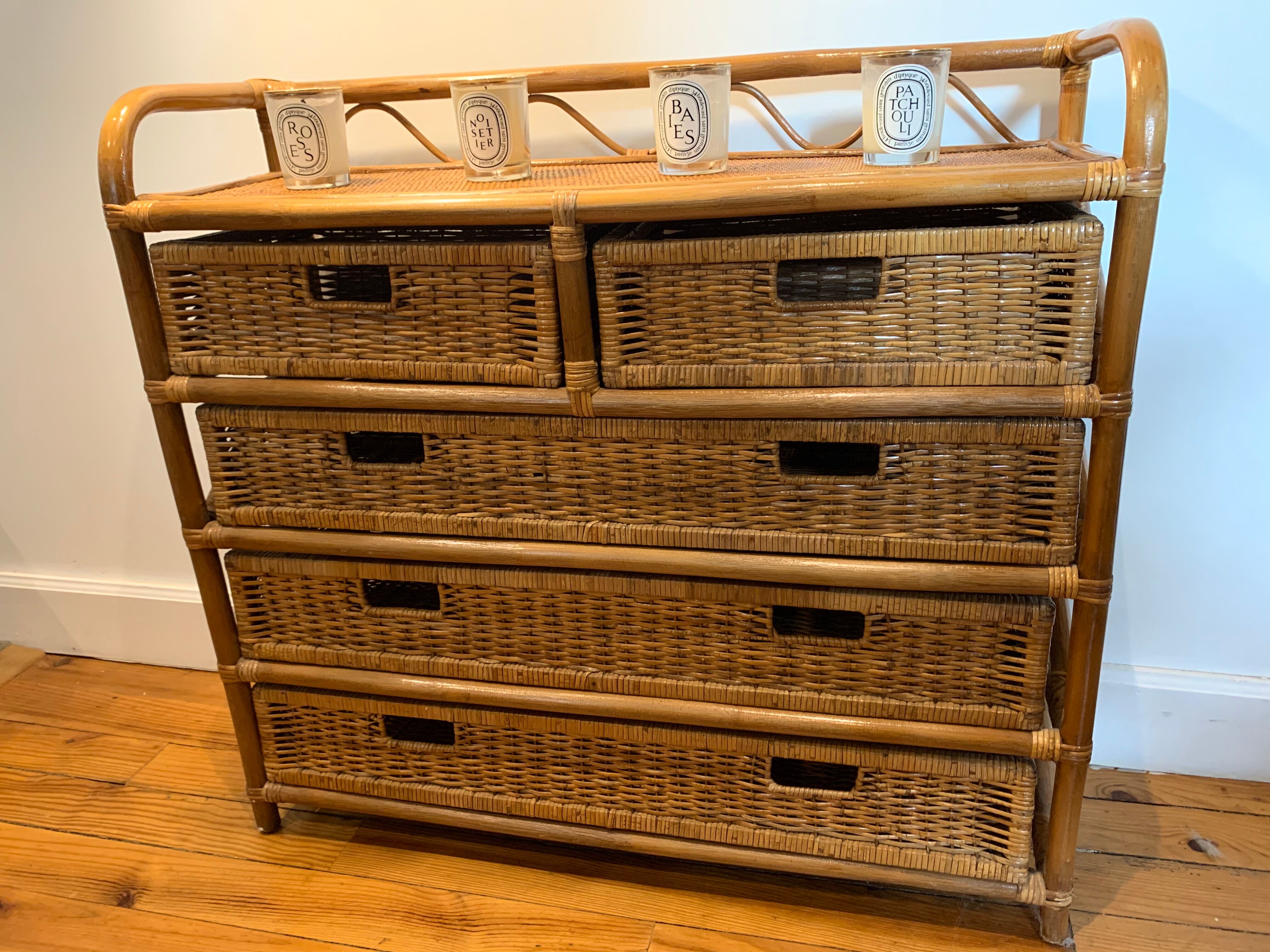 Rattan dresser
