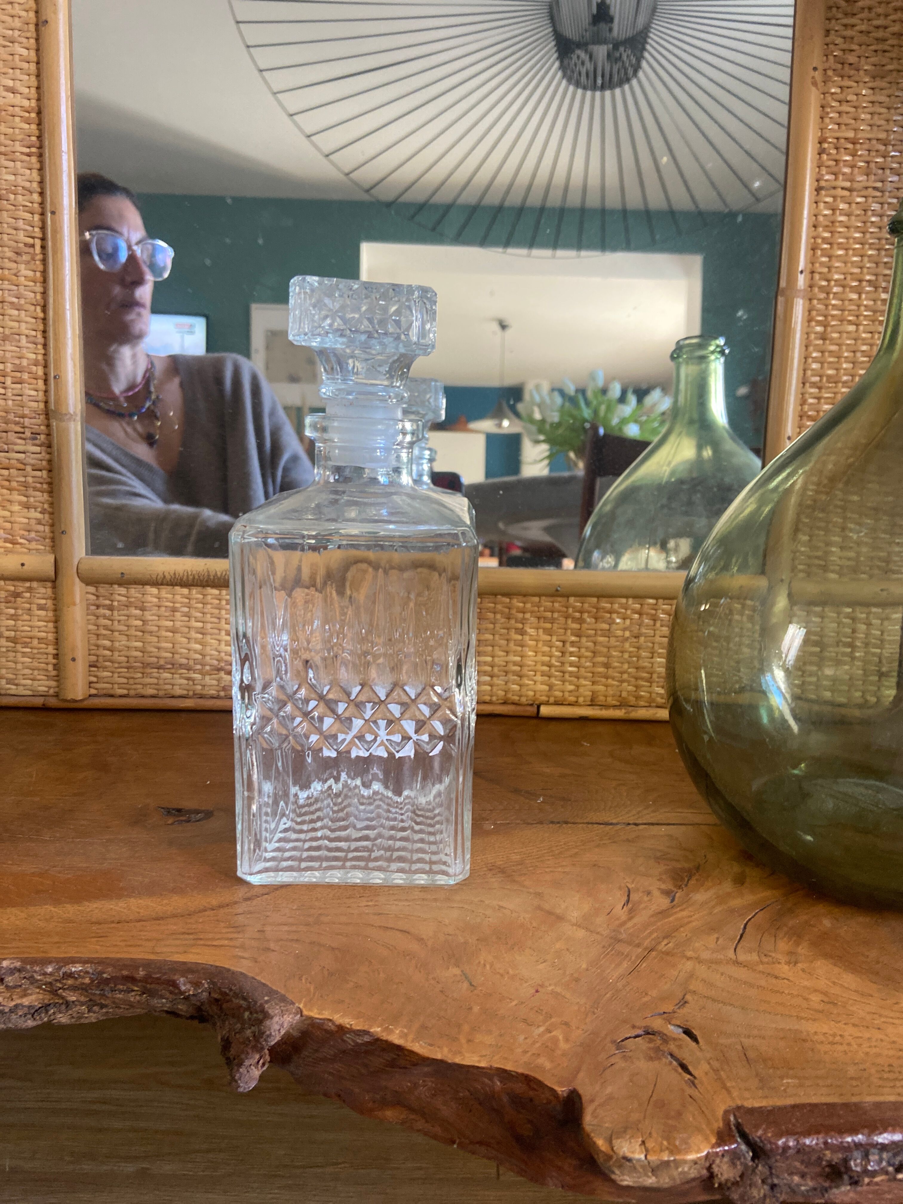 Carafe à whisky en verre taillé