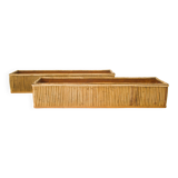 Pair of large vintage bamboo planters