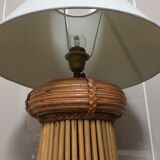 Lamp in wicker and rattan 60s