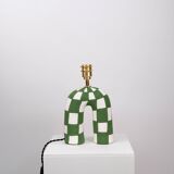 'You' Table Lamp - Green Checkerboard