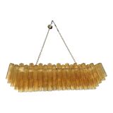 Contemporary Rectangular Luxury "Tronchi" Murano Glass Gold Chandelier
