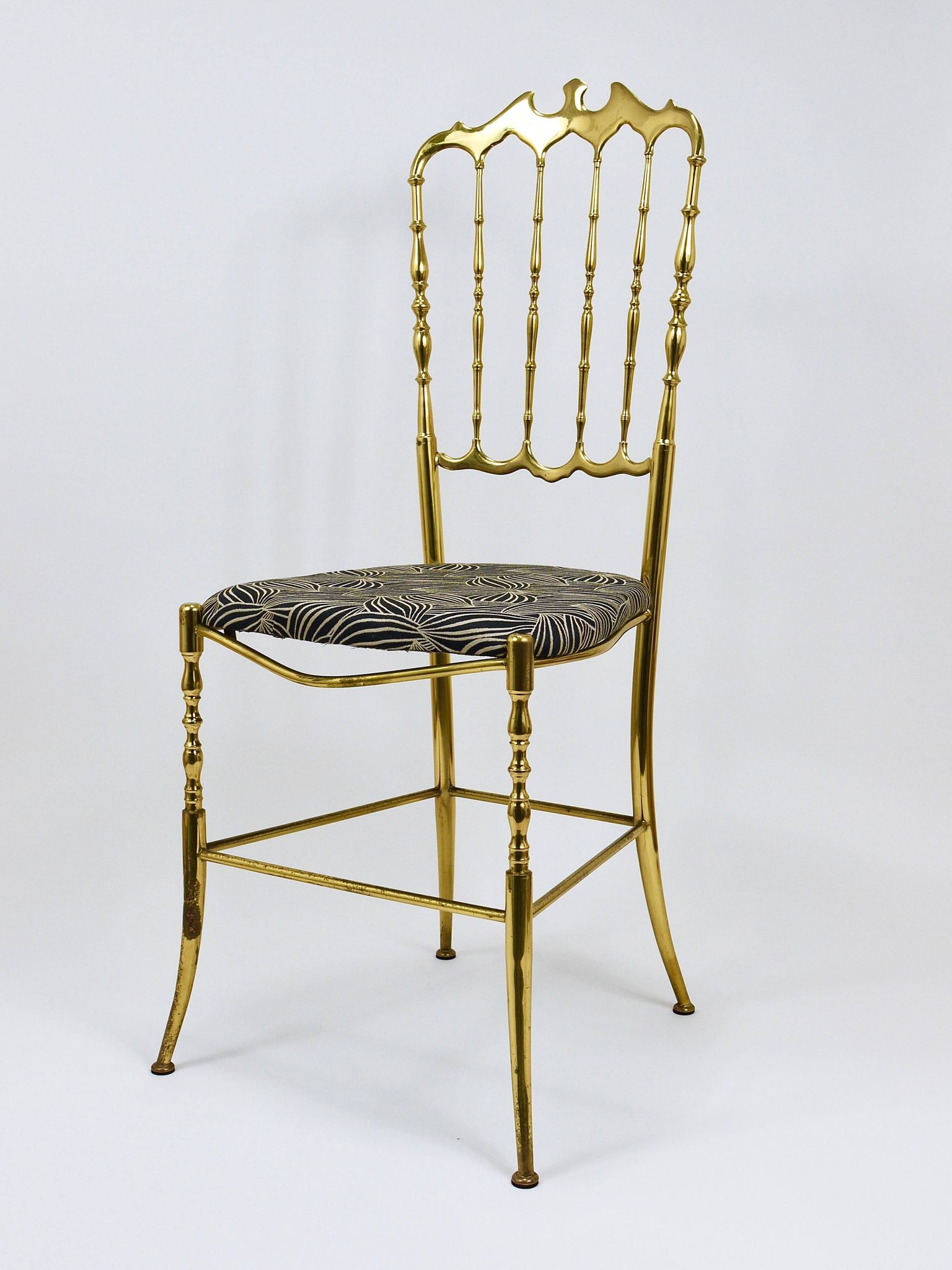 Mid-Century Chiavari Chair in Brass by Giuseppe Gaetano Descalzi, Italy, 1950s