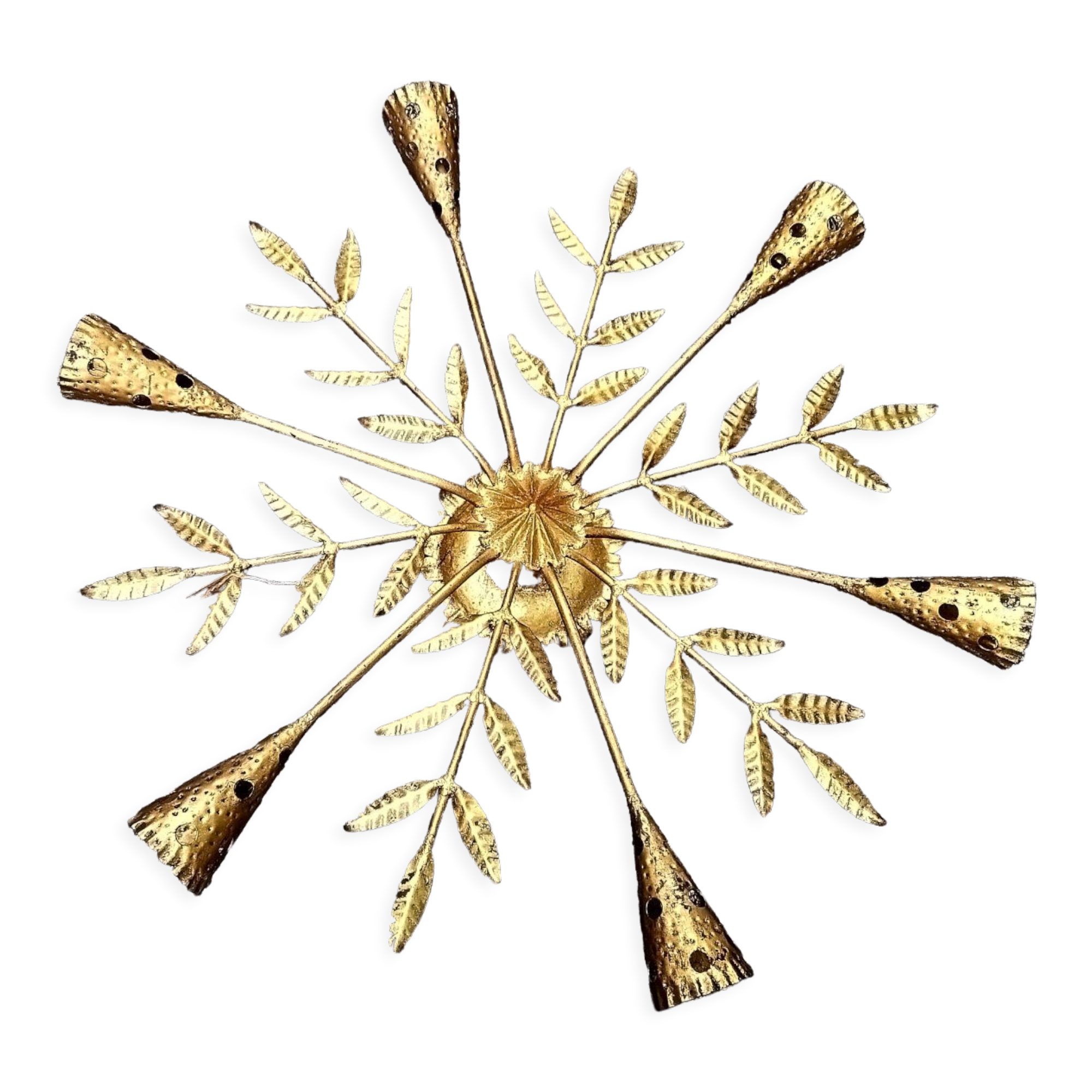 Golden wrought iron lamp