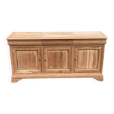 Louis Philippe sideboard stripped in solid raw cherry wood 1950 188cm