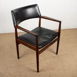Danish Rosewood and Leather armchair by Erik Worts for Soro Stolefabrik.
