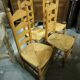 Set of 4 low straw-seated chairs circa 1940