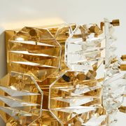 Beautiful original 1960s Kinkeldey crystal glass and brass wall lamp