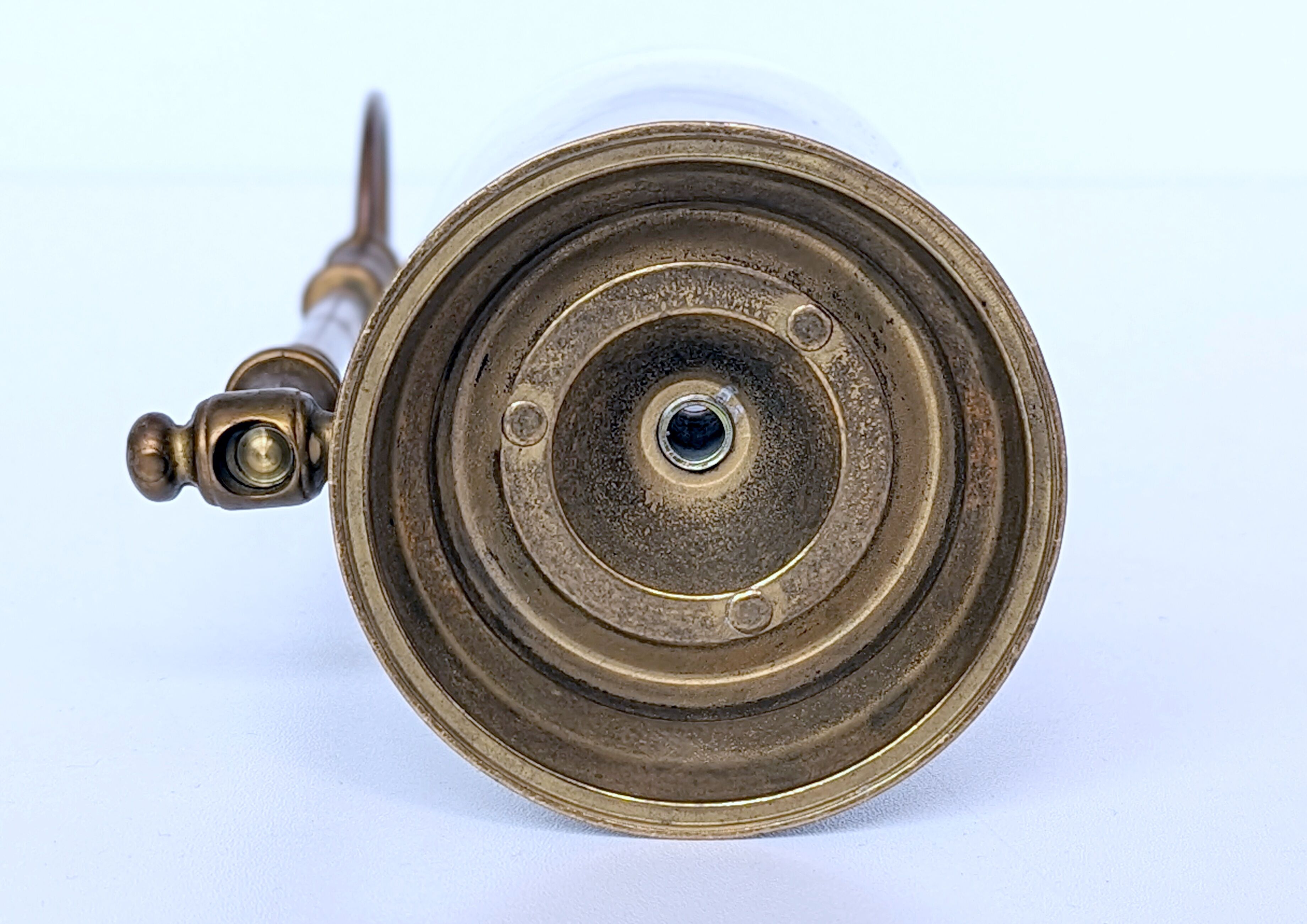 Victorian style chandelier, Brass candle holder with glass globe