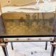 Swedish grace, game table with relief meander decoration, 1920s/30s.