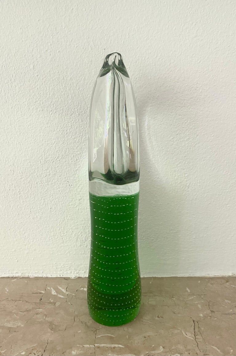 Czech Art Glass Vase, Centerpiece by Pavel Juda for Beranek Glass, 1985