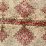 3x13 Salmon Orange & Cream Orientel Wool Runner Rug, 87x384 Cm