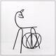 Black lacquered metal Bambi Magazine Rack holder 1960s