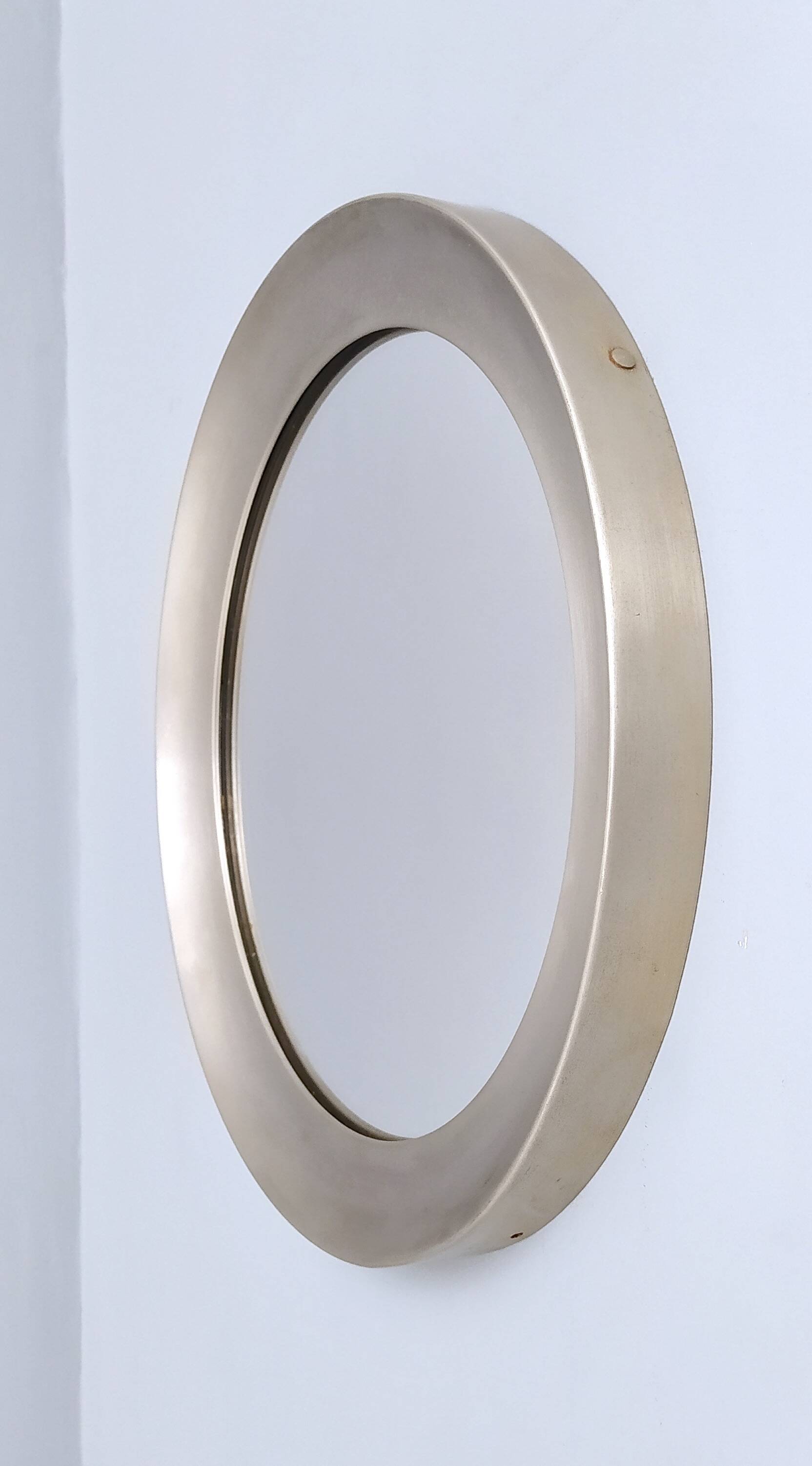 Round Narciso Mirror with Steel Frame by S. Mazza for Artemide, Italy