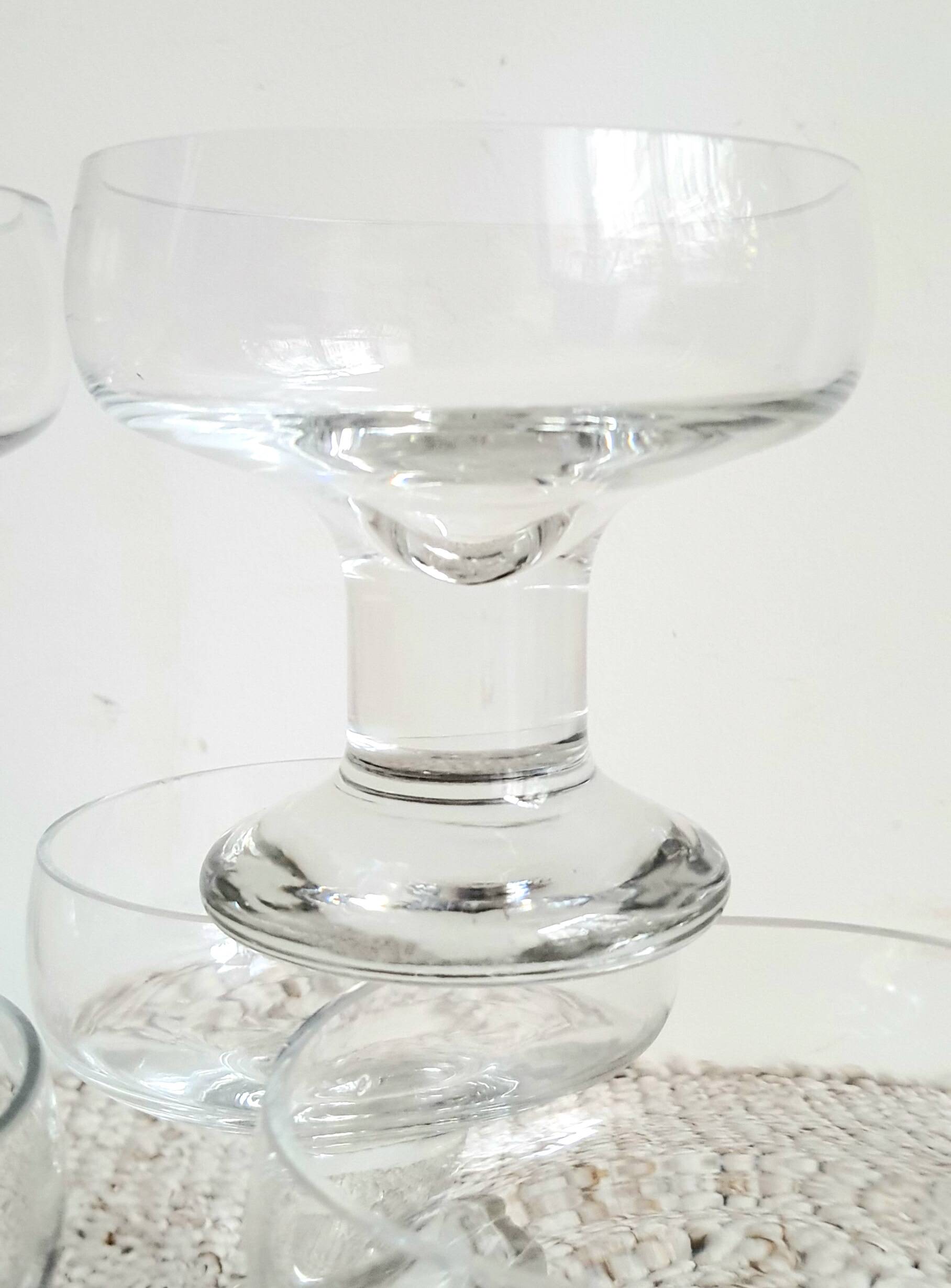 Ensemble de 6 coupes à champagne en verre  par Codec Vintage des années 70