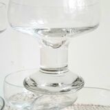 Set of 6 glass champagne glasses by Codec Vintage from the 70s