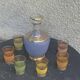 Liqueur set, Porto, consisting of a blue granite carafe and 6 glasses