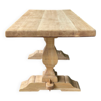 Table à manger de monastère rénovée en chêne massif XIXème