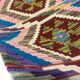 Afghan kilim rug in wool, pastel geometric patterns,