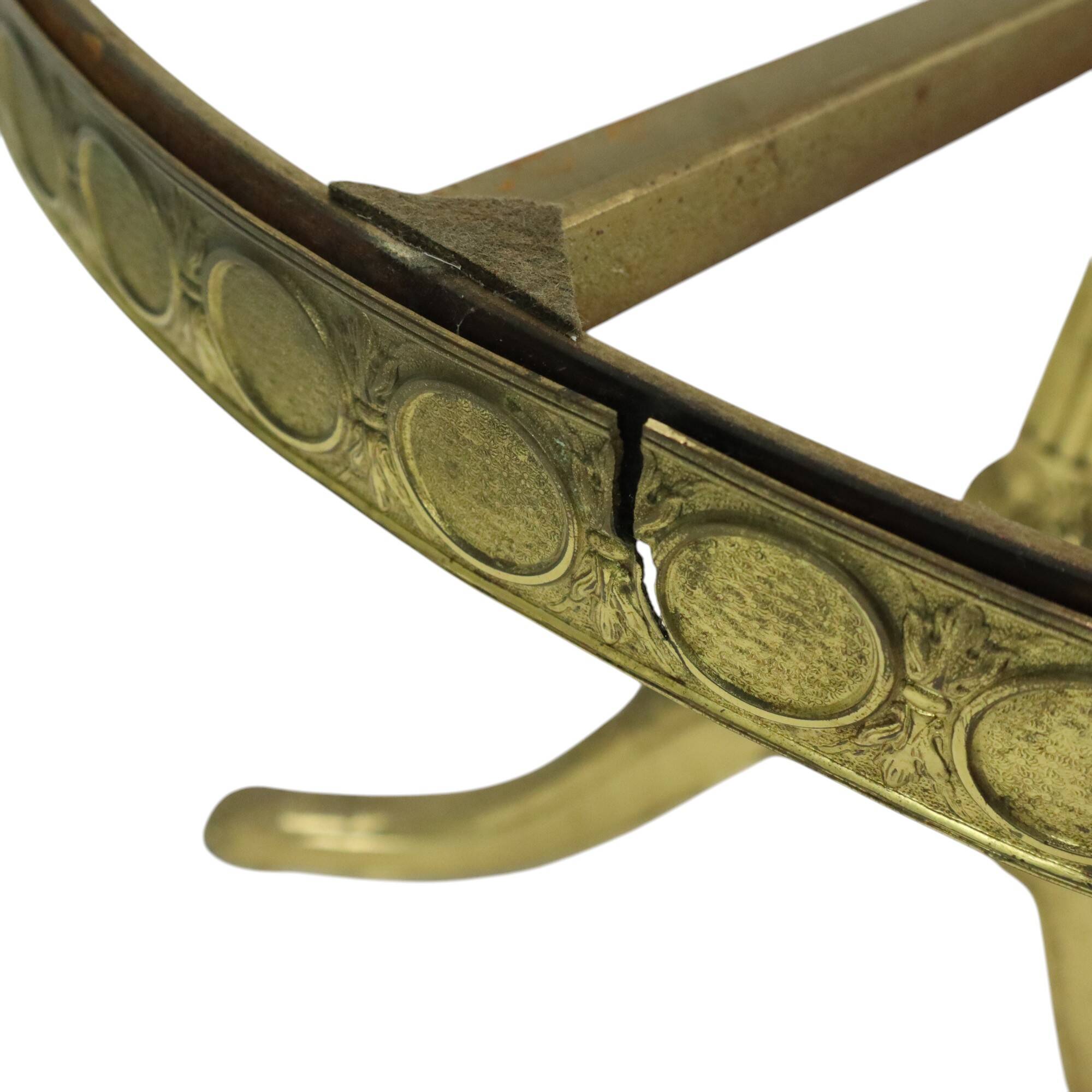 Mid Century Round Marble Coffee Table Side Table Brass