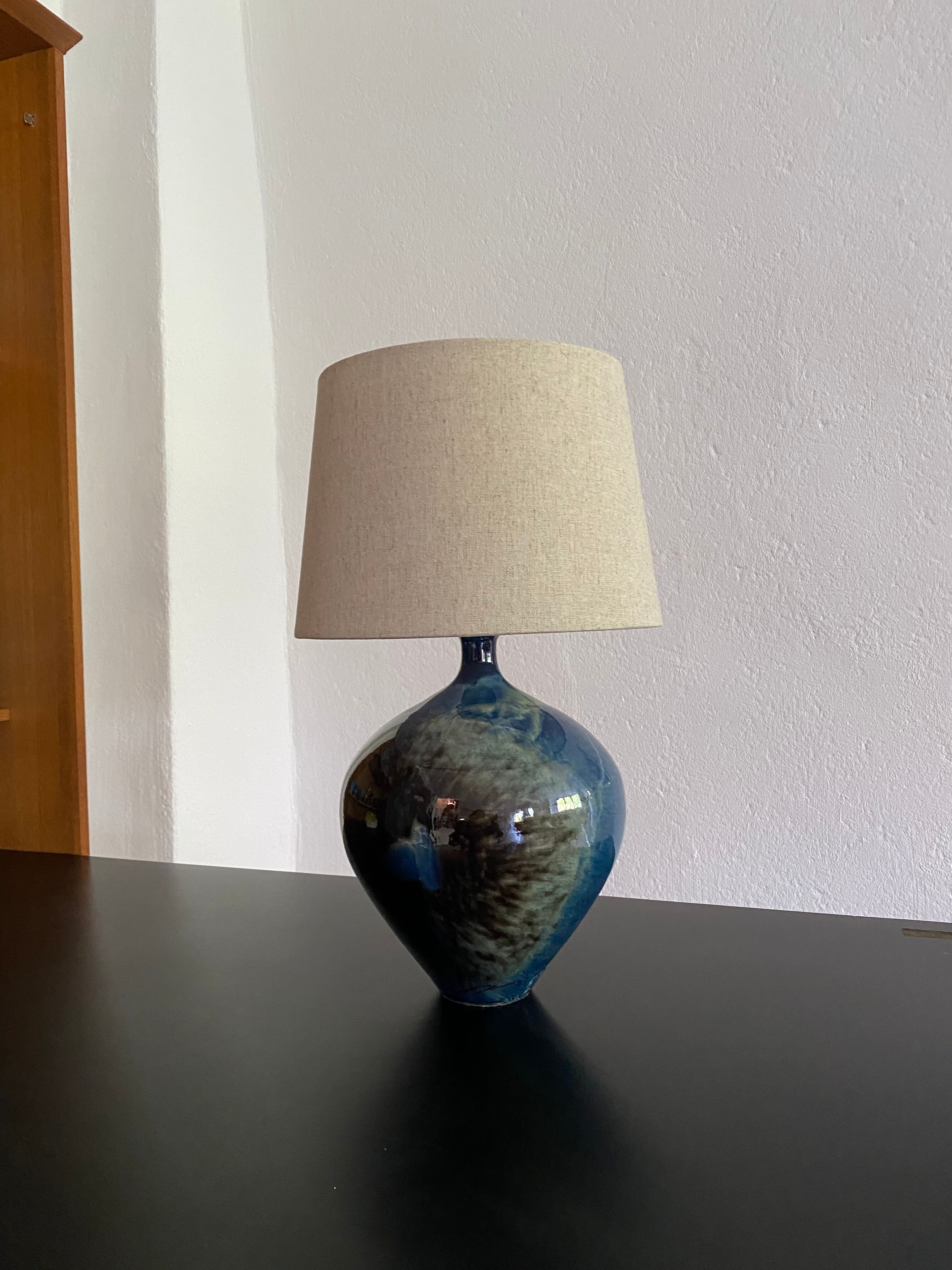 Vintage ceramic lamp signed
