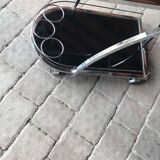 Italian glass and chrome trolley, 1970s