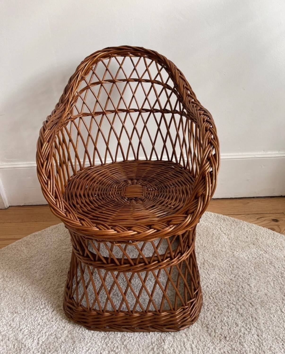Vintage rattan children's armchair