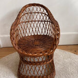 Fauteuil enfant en rotin vintage