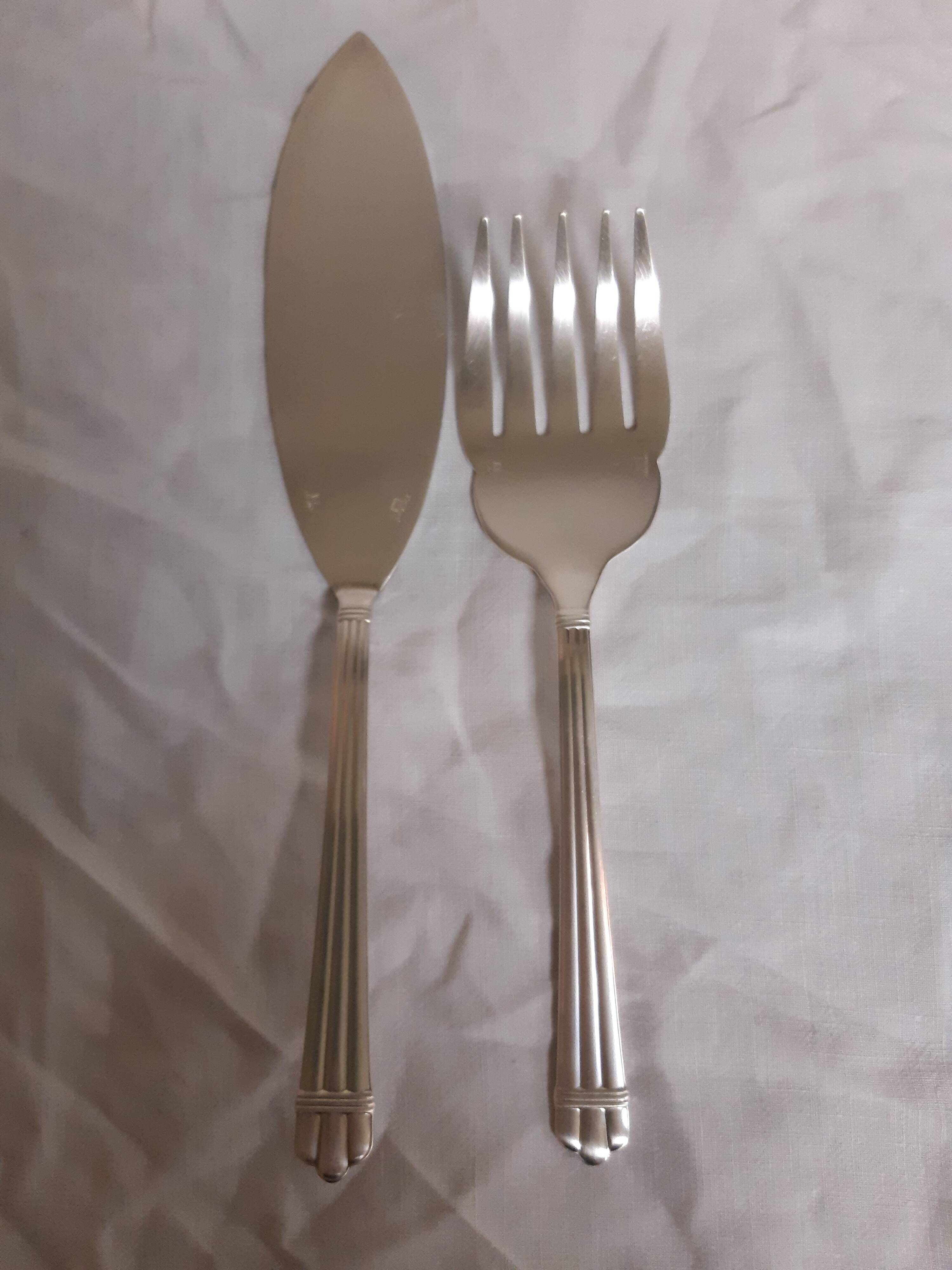 Christofle silver metal fish service cover