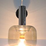 Sconce chrome and smoked glass vintage design 70s