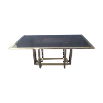 Table design laiton verre vintage
