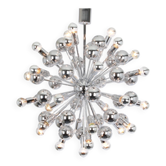 Grand Sputnik chrome chandelier in space style by Cosack, Germany, 1970s.