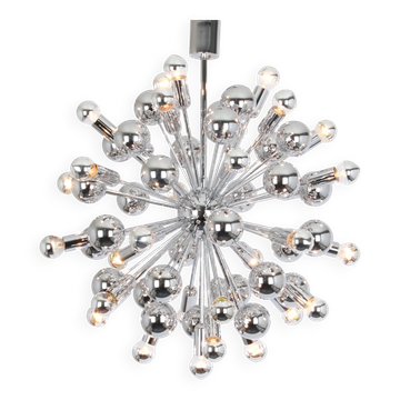 Grand Sputnik chrome chandelier in space style by Cosack, Germany, 1970s.