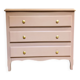 Antique pink wooden chest of drawers