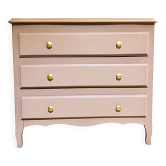 Antique pink wooden chest of drawers