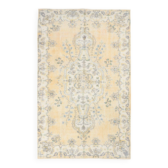 Tapis vintage classique jaune pâle 5x9, 169x271cm