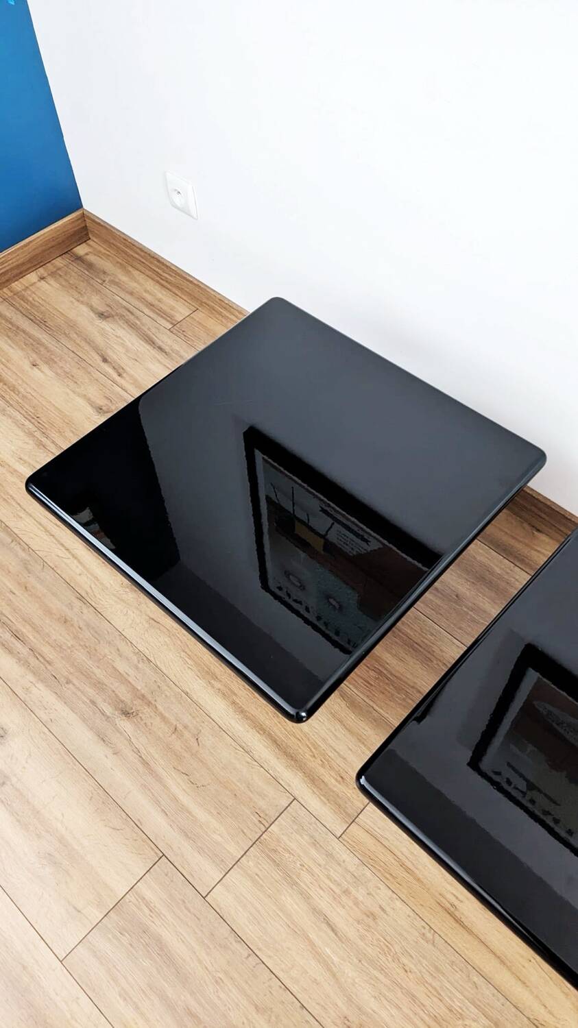 Lot de 2 tables basses gigognes Cidue, années 70