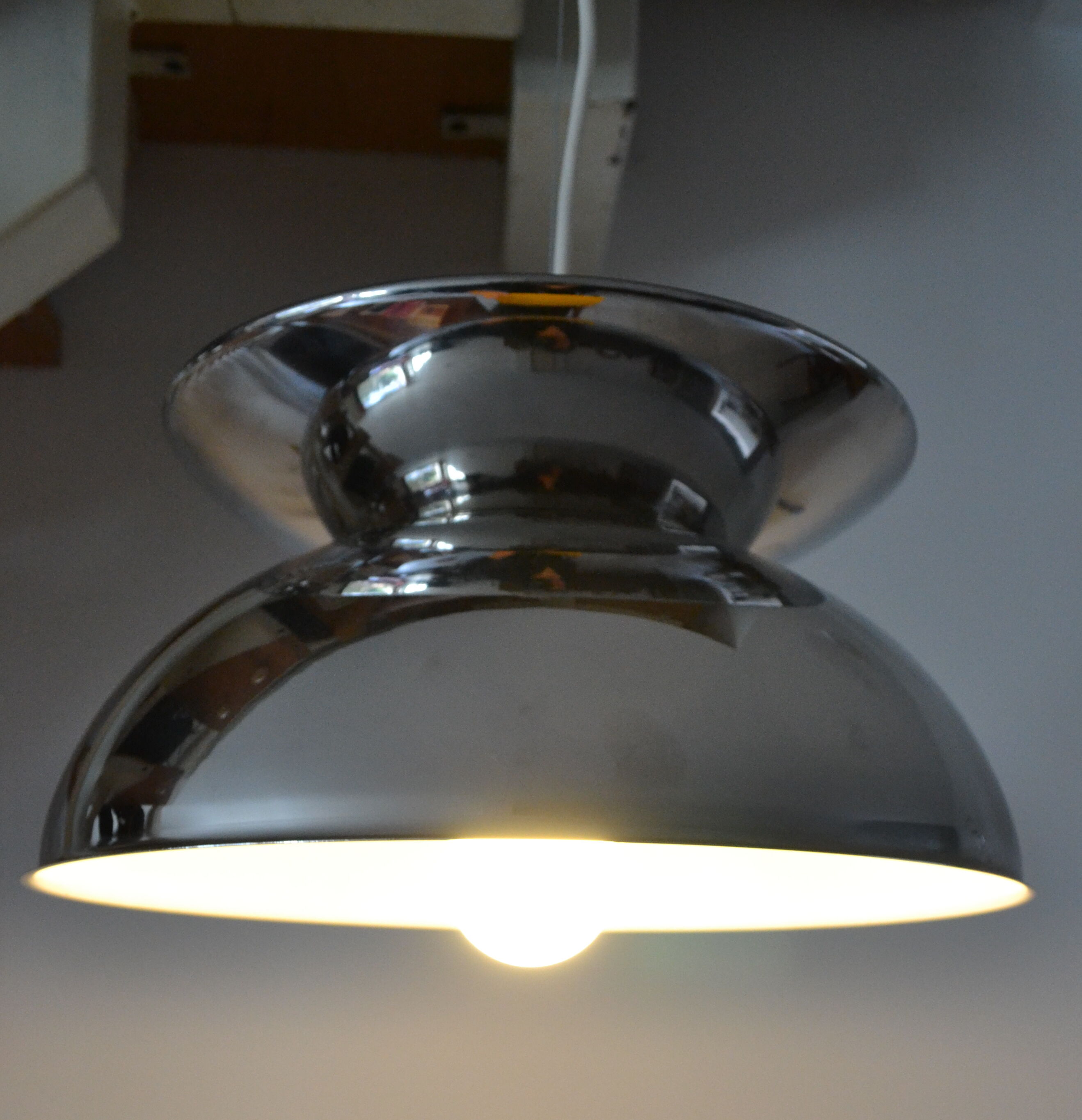 Concentrica pendant light by Harvey Guzzini chrome steel
