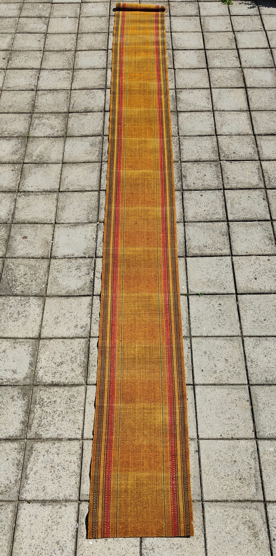 Stunning vintage woven carpet runner