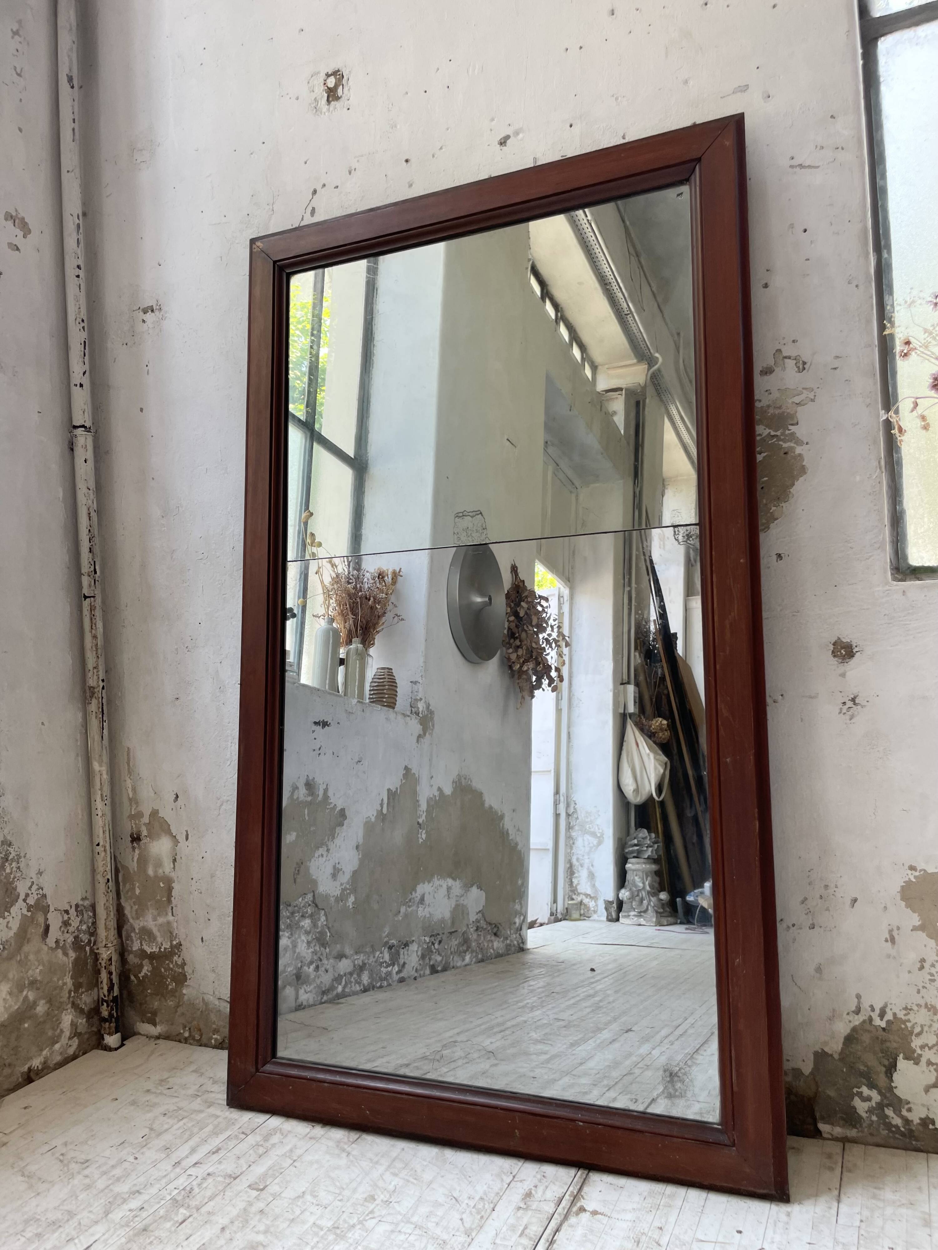 Late 19th century XL wooden mirror