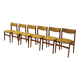 Set of six teak chairs, Danish design, 1970s, production: Denmark