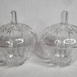 Pair of crystal candy boxes, Italy