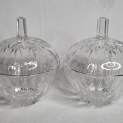 Pair of crystal candy boxes, Italy
