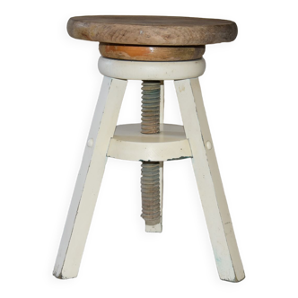 Tabouret d'atelier tripode à vis