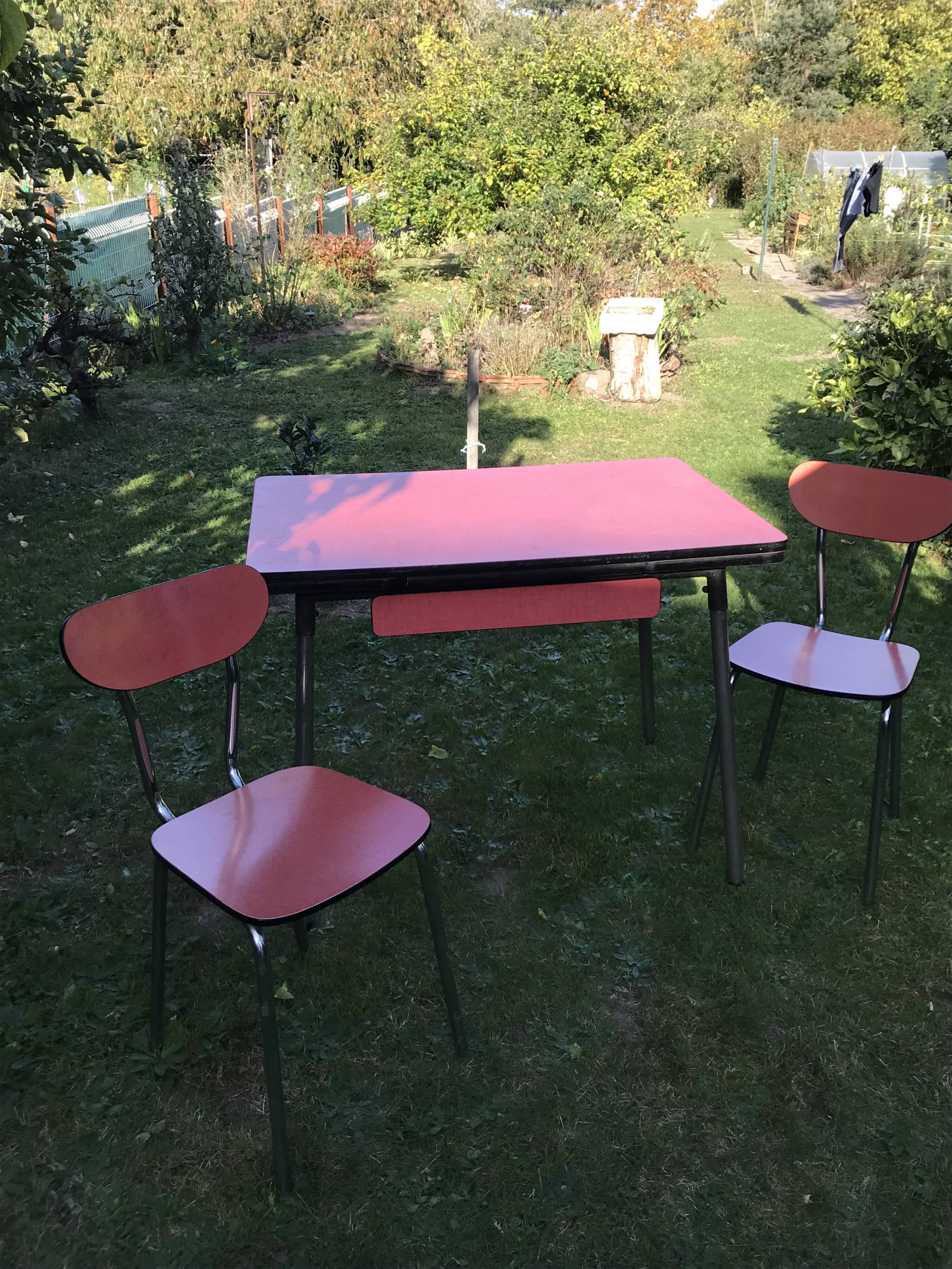 Red formica table