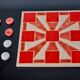 Tic-tac-toe game, enameled ceramic, Italy, 1980