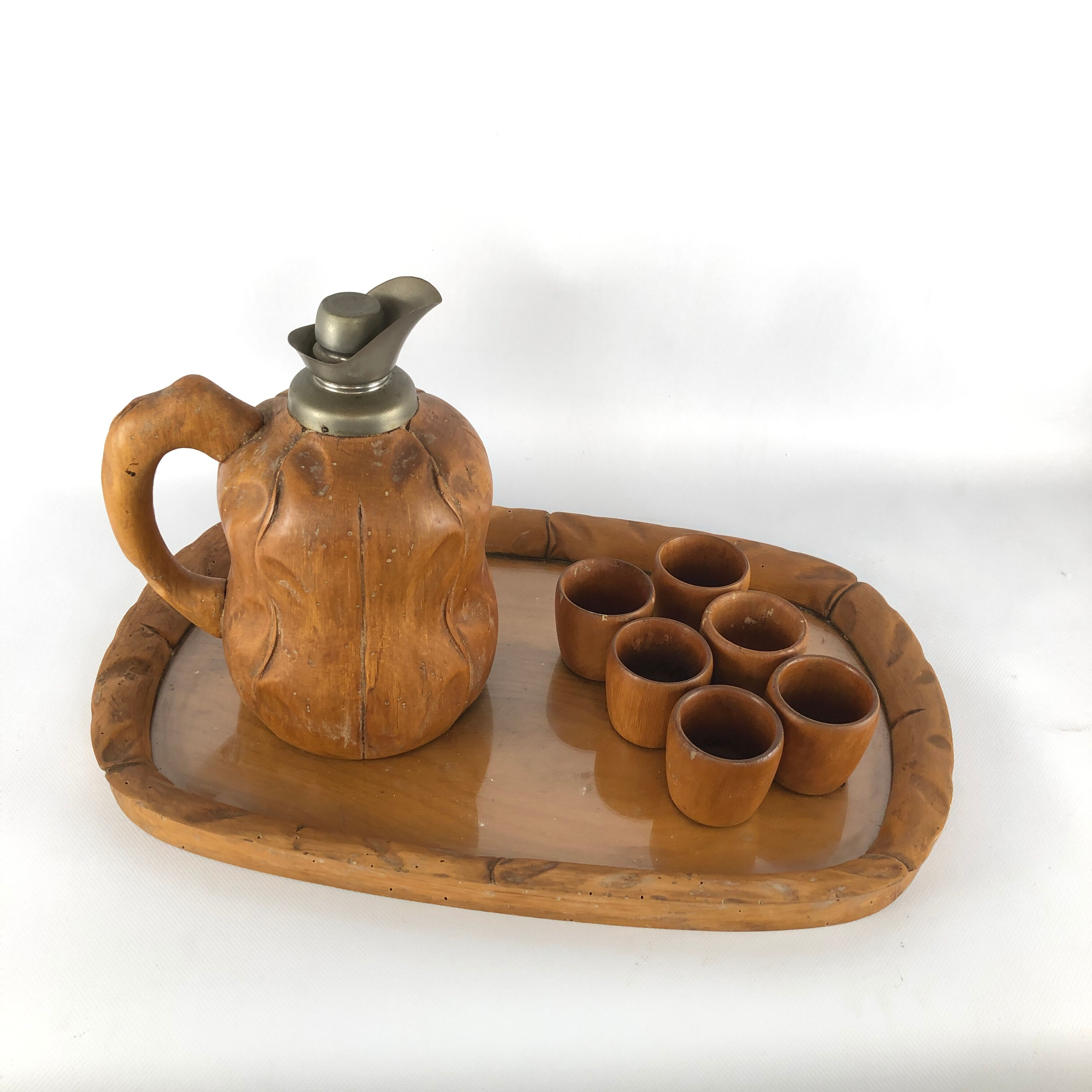 Aldo Tura carafe, tray and glasses set for Macabo  50