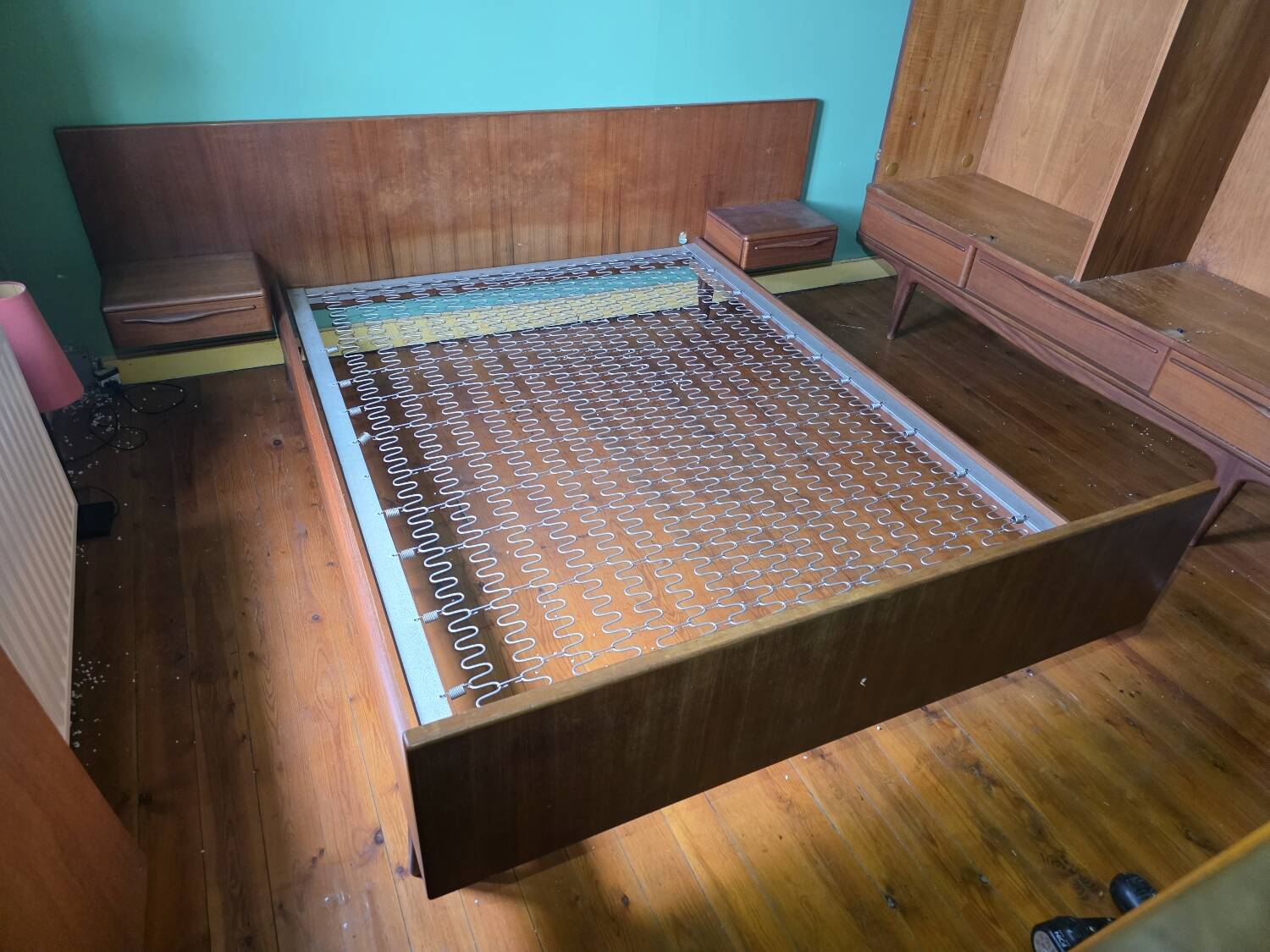 Lit scandinave en teck, années 60